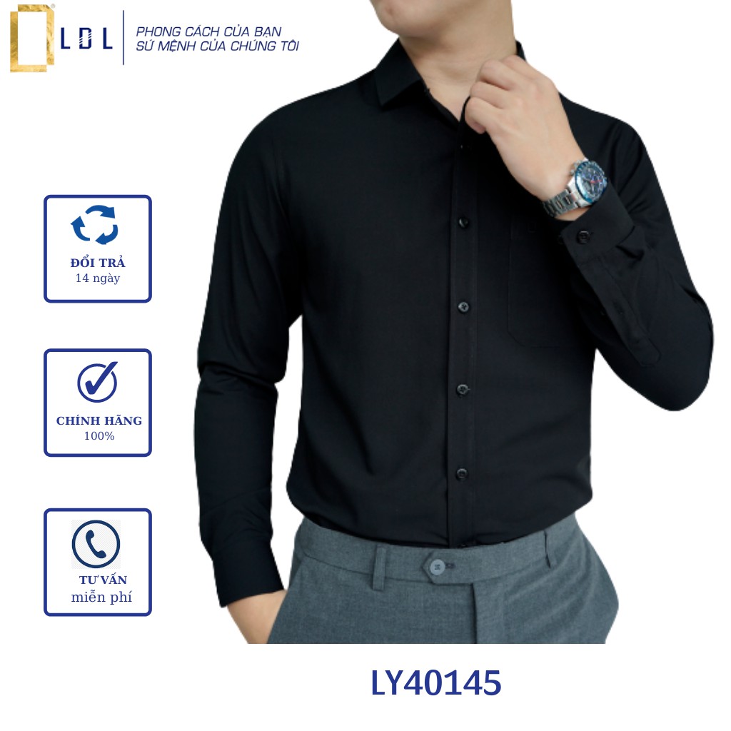 Áo sơ mi nam dài tay  LDL, sơ mi công sở cao cấp kiểu dáng đơn giản tinh tế và lịch sự dáng áo ôm vừa | BigBuy360 - bigbuy360.vn