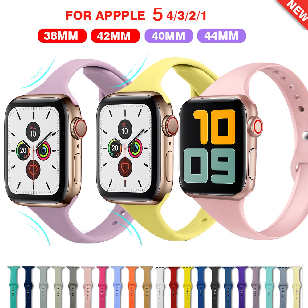 Dây Đeo Silicone Cho Đồng Hồ Thông Minh Apple Watch 44mm 40mm 42mm 38mm Iwatch Series 6 se 5 4 3 2 1