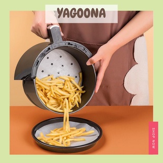 100 tờ Giấy nến đục lỗ YAGOONA, Giấy nến tròn lót xửng hấp, nồi chiên không dầu, hấp bánh bao YGN29