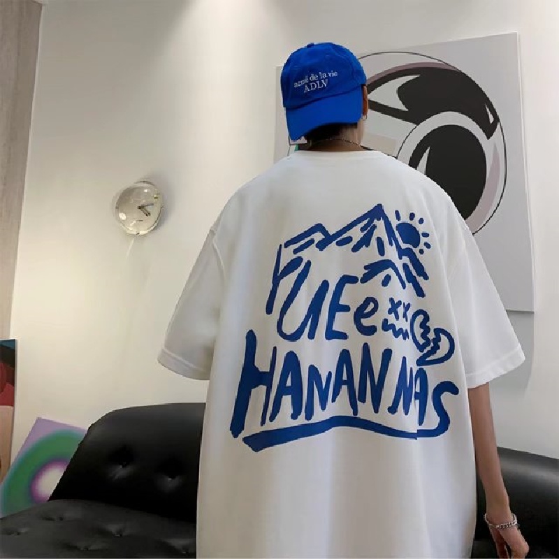 Áo Thun Tay Ngắn Dáng Rộng In Chữ Phong Cách Hip Hop Thời Trang Mùa Hè Cho Nam Giới [M-8XL]