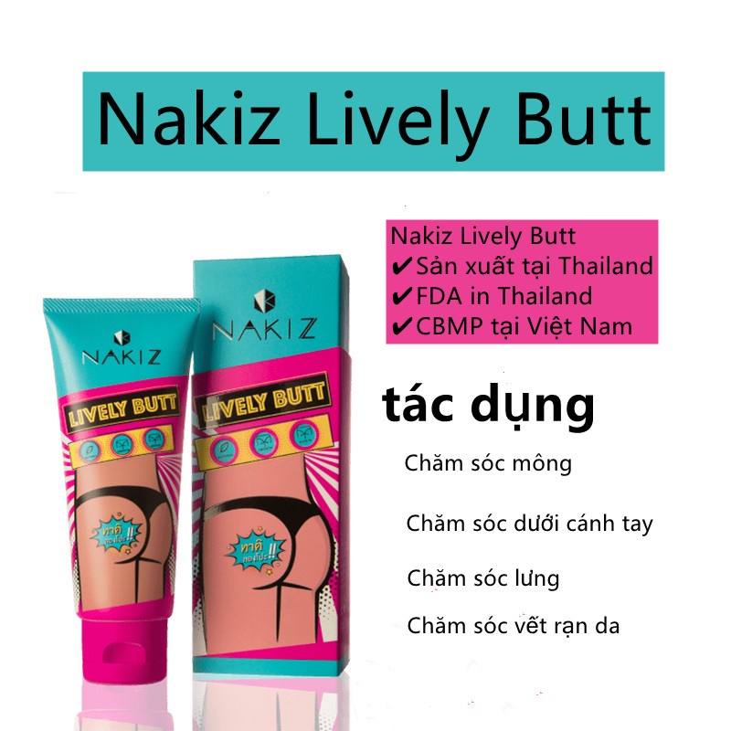Kem nakiz cải thiện melanin da đen chăm sóc mông/ nách/ cổ/ vùng riêng tư
