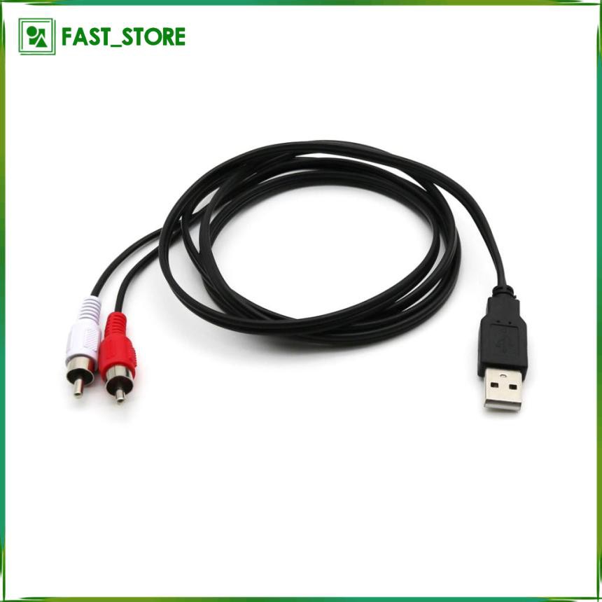 Dây Cáp Chuyển Đổi 1.5m Usb A Male Sang 2x Rca Phono Male Av