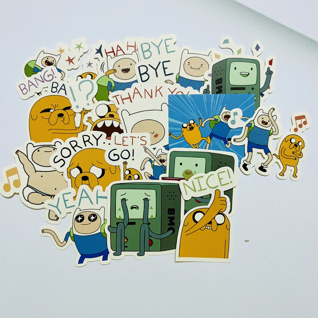 Sticker Animated Adventure Time dán trang trí laptop, máy tính bỏ túi, vali, điện thoại, đàn,...