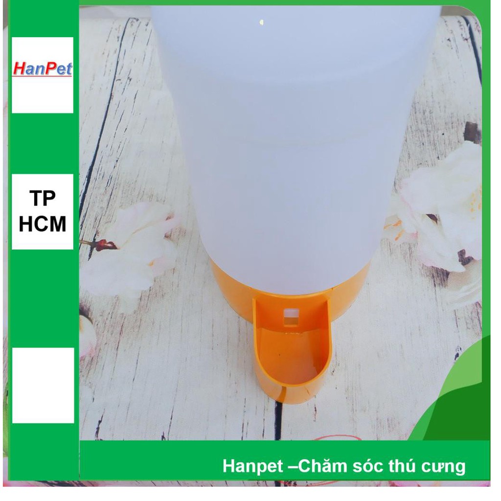 HN-Bình uống nước gia cầm tự động cấp nước - Dạng trụ đứng đặt nền (18x10cm) - máng uống chim cảnh gà chọi, g