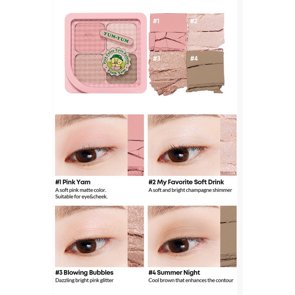 Bảng phấn mắt 4 màu đa năng Etude Play Color Eyes Phiên bản Kakao Friend vừa là phấn mắt/phấn má hồng/tạo khối 4 trong 1