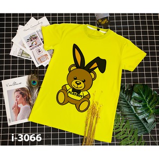 I3066 Áo Thun Nữ Tay Ngắn In Bé Gấu Nơ Thỏ PLAY BOY Giá Rẻ