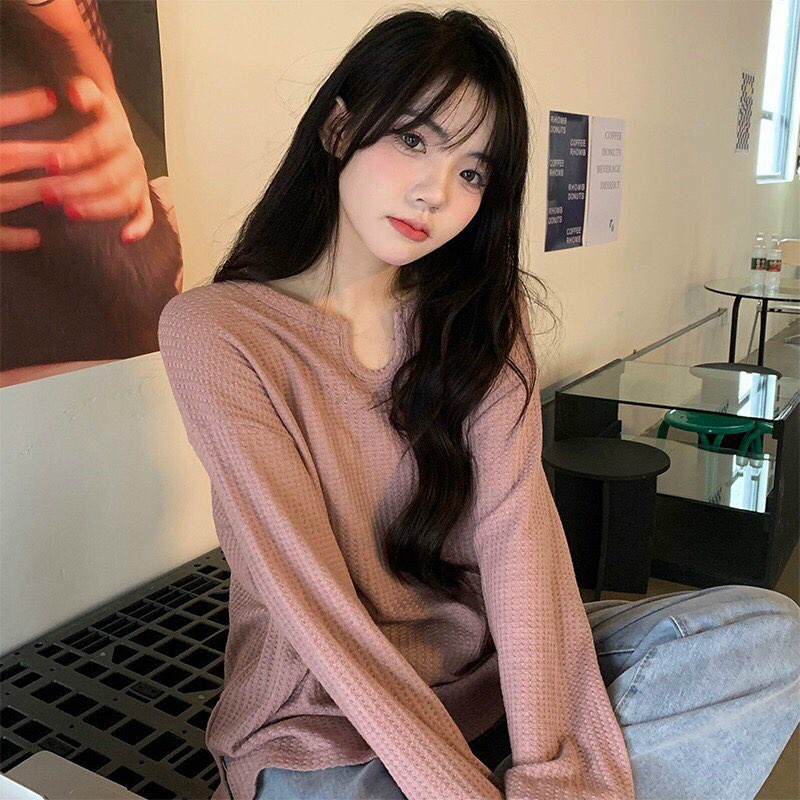 Áo Thun Form Rộng Tay Dài Trơn