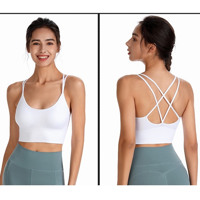 Áo Bra Hai Dây Croptop❤️CÓ MÚT❤️Thể Thao Nữ Tập Gym Yoga Thun Co Giãn 4 Chiều Thoáng Mát Tôn Dáng 811