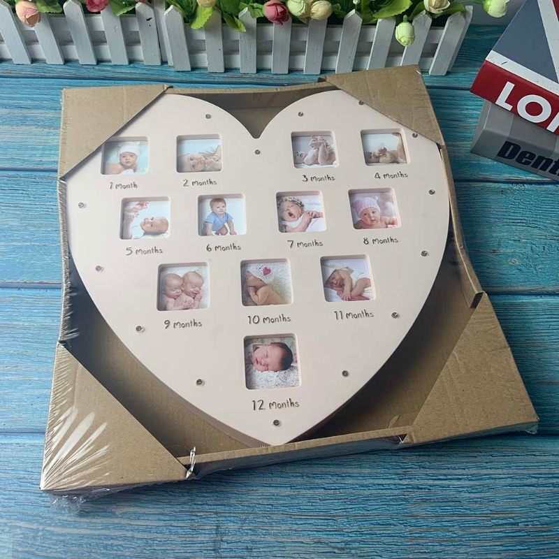 Khung Ảnh Kỷ Niệm Hình Trái Tim Có Đèn Dành Cho Bé 0-12 Tháng Tuổi