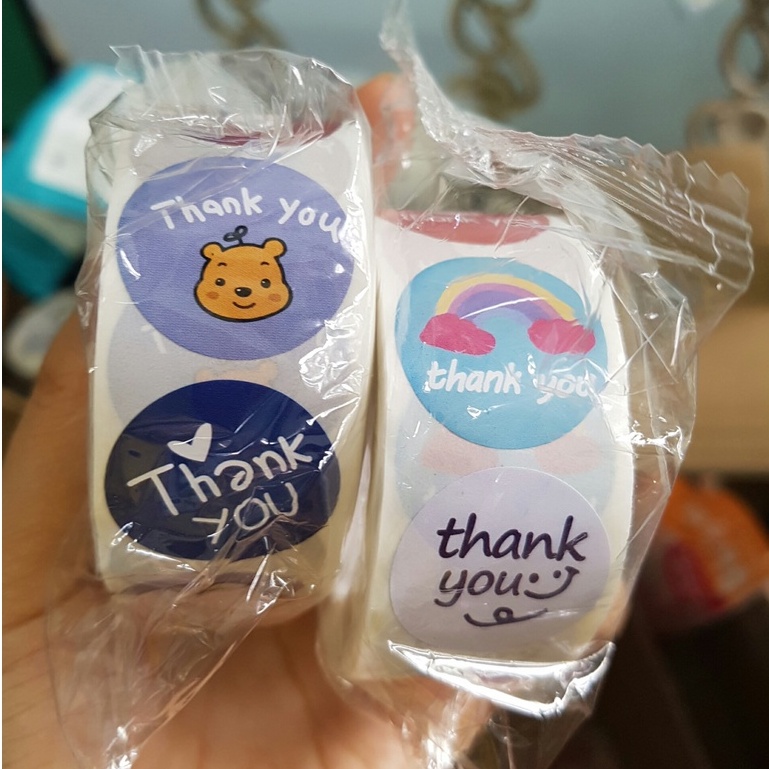 Cuộn 500 miếng sticker Dán nhãn Cảm ơn Sticker Thanh you xinh xắn STICK002
