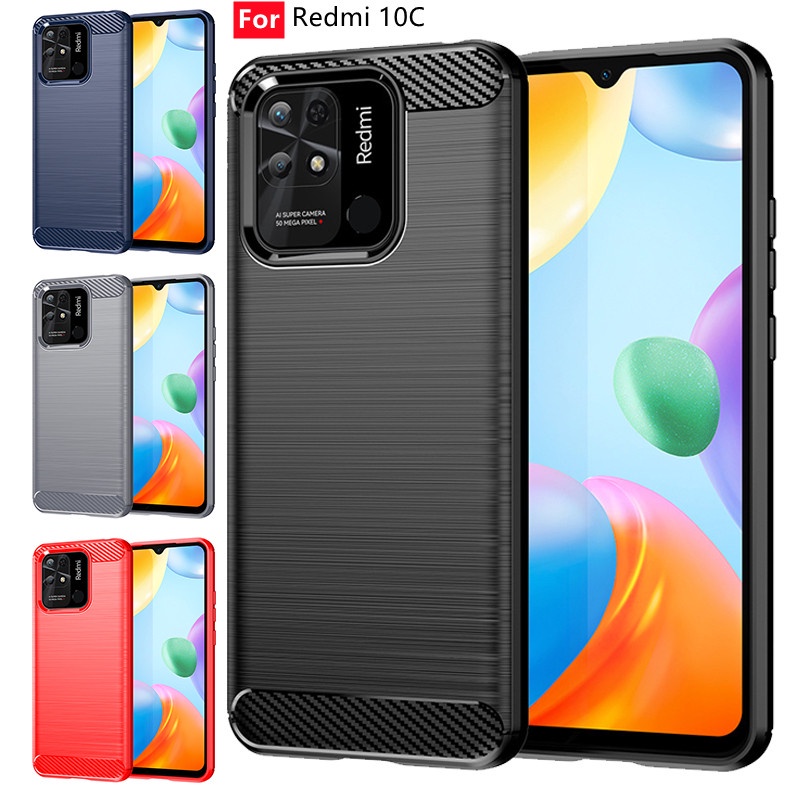 Ốp Điện Thoại Cao Su Mềm Kết Cấu Sợi Carbon Chống Sốc Cho Xiaomi Redmi 10C Note 10 11 Pro 11S 10S Mi 11 Lite 12 Pro Redmi 9A 9C 10C