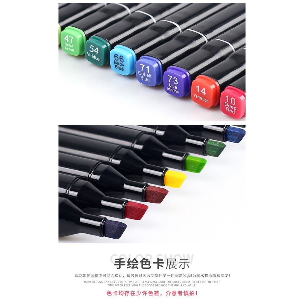 G] Bút vẽ, bút màu Marker TouchCool Túi Vải Bộ 30/60/80 màu, vẽ anime,chân dung,phong cảnh