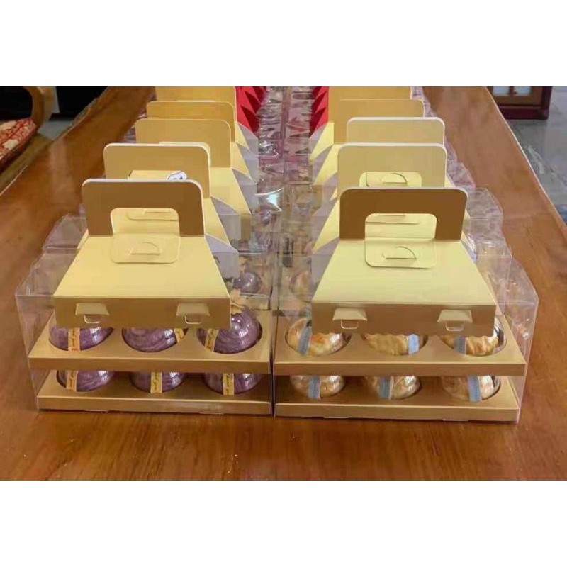 Bộ 2 Hộp Đựng Bánh Trung Thu (2Xisi 6) / Mica / Mica Box / Dome Box / Mica Box / Eid / Mooncake Box.