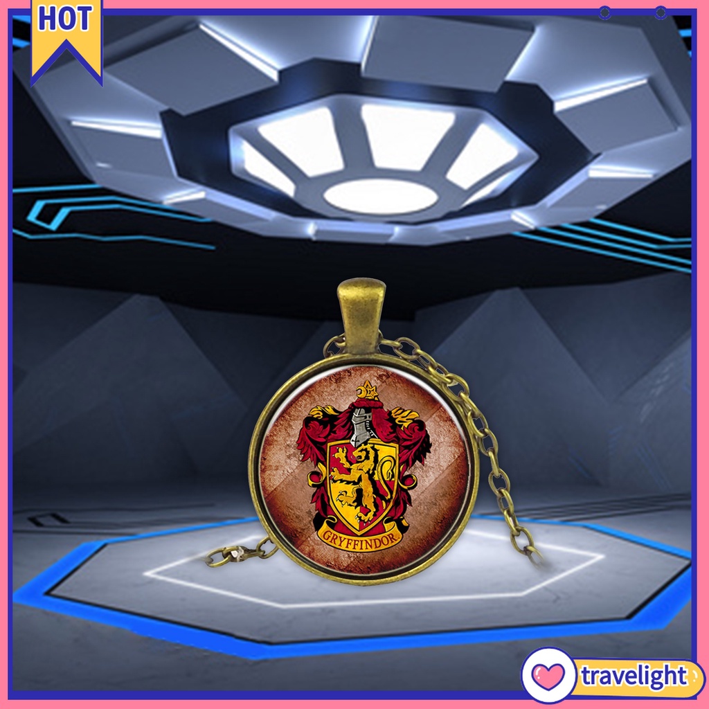 (Travelight) Vòng cổ mặt đá quý tròn họa tiết hoạt hình Gryffindor