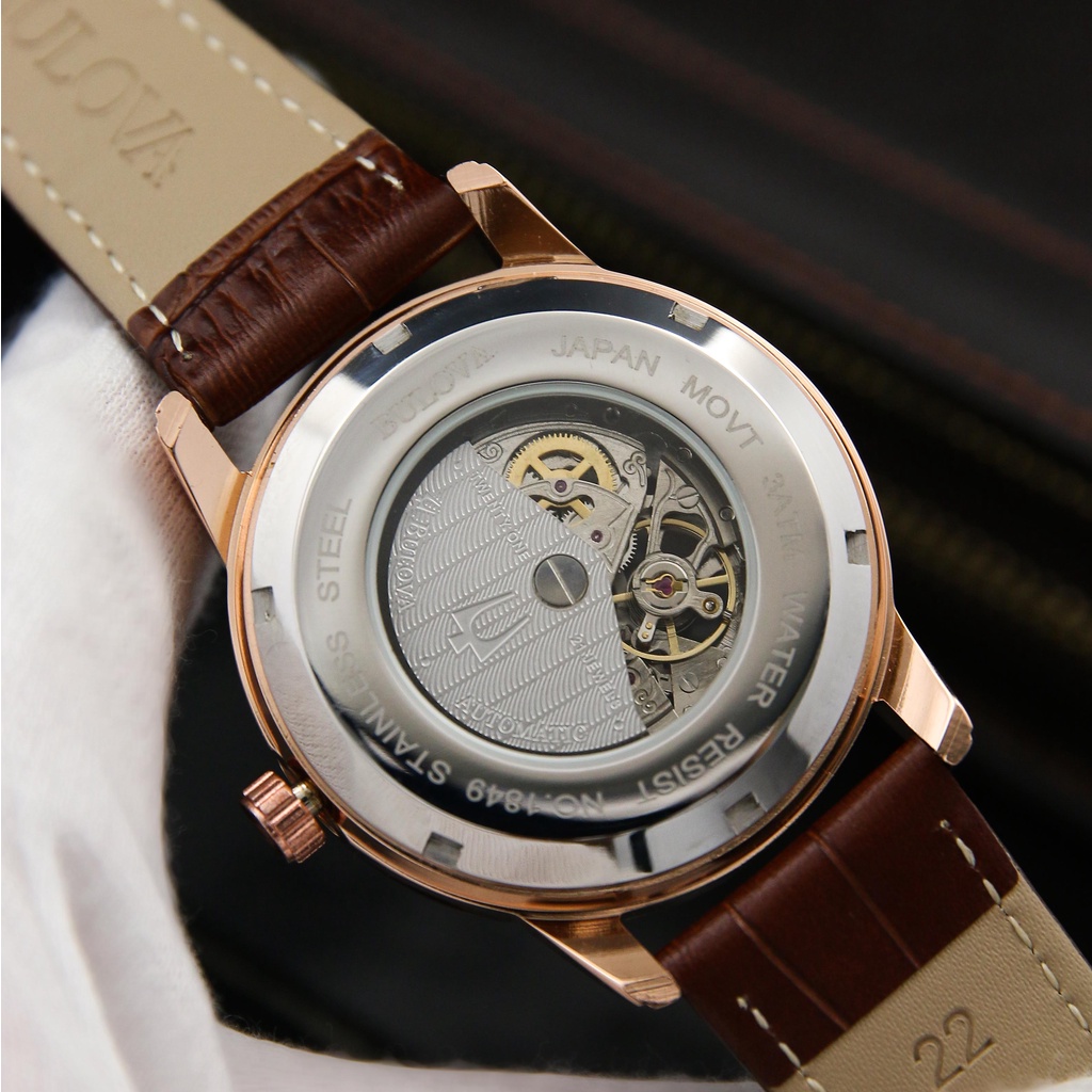 Đồng Hồ Nam Cơ Bulova Dây Da - Lộ Máy Đẳng Cấp - Kiểu Dáng Sang Trọng, Đẳng Cấp, Thời Thượng