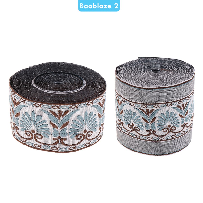 Cuộn Dây Ruy Băng Thêu Họa Tiết Phong Cách Vintage Độc Đáo 3.5cm (Baoblaze2)