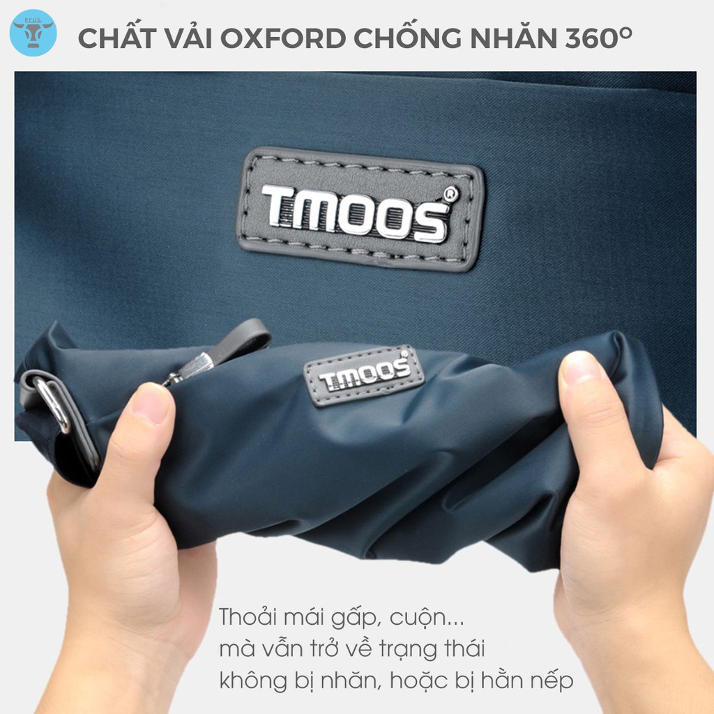 Túi đeo vai thời trang cao cấp TMOOS (EP09), túi chéo nam vải chống thấm, túi đeo vai đựng iPad