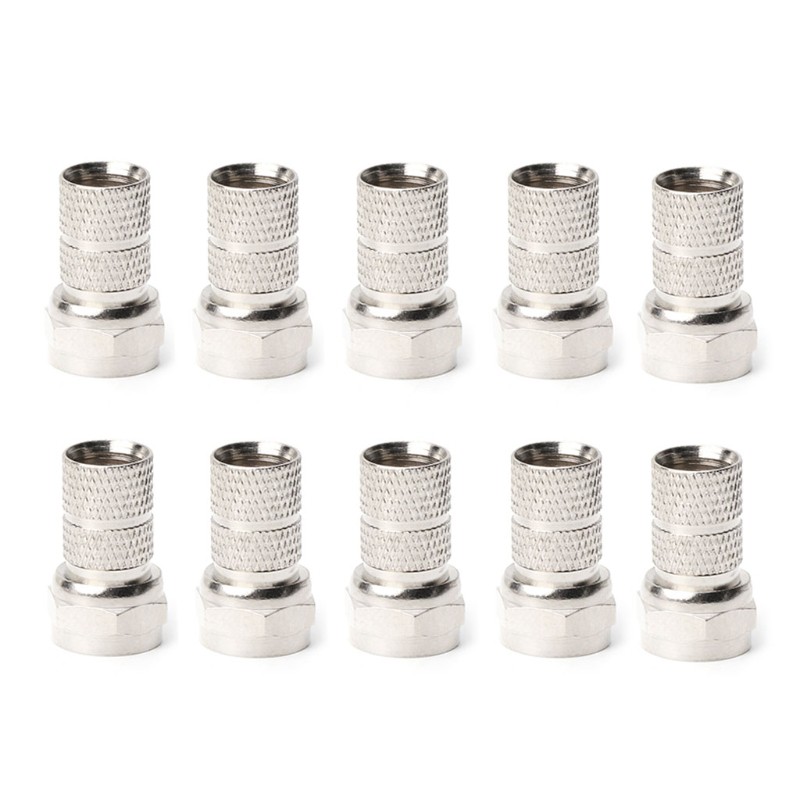 WER 10Pcs F type Satellite Plug for Coaxial Cable RG6 Satellite TV Antenna Connector