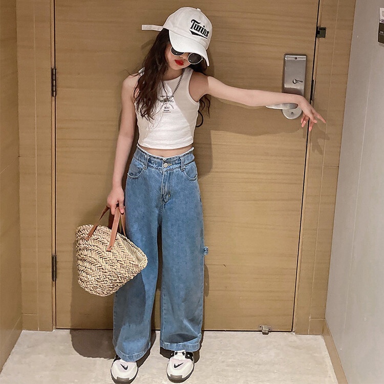 Bộ đồ jean nữ hàng đầu thời trang mùa hè mới 170