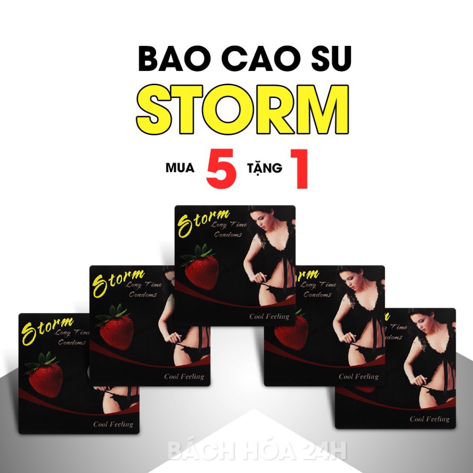 [Che Tên SP] Combo 5 Bao Cao Su Bi Gai Storm Có 7 Bi Ở Đầu [Mua 5 Tặng 1] Hộp 1c - Dòng Bcs Siêu Sướng [Chính Hãng]