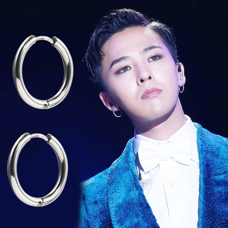 Khuyên Tai Tròn Bằng Thép Titan T44Bb24Bb Thời Trang Hàn Quốc Đơn Giản