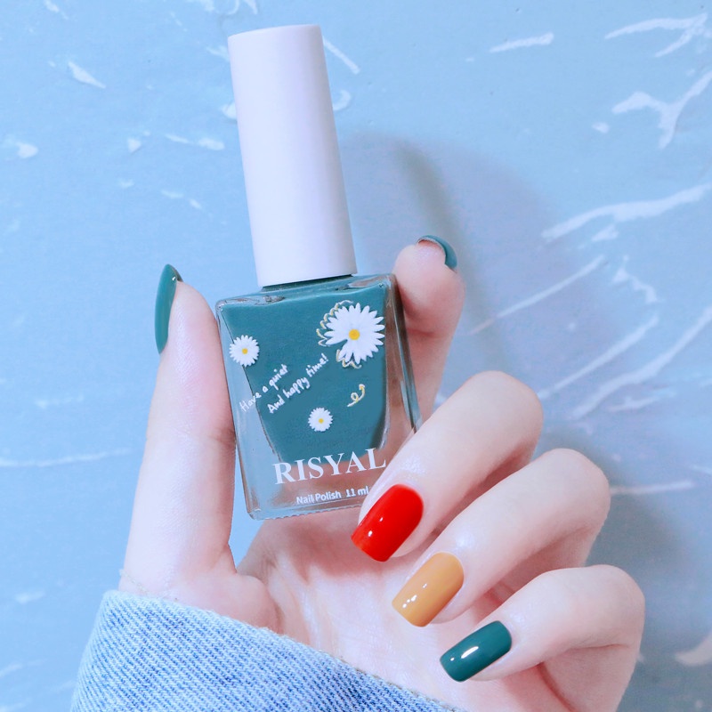 Risyal Sơn Móng Tay Màu Lì Không Thấm Nước Được Thiết Kế Đặc Biệt Để Lột Vết Rách Nhanh Khô