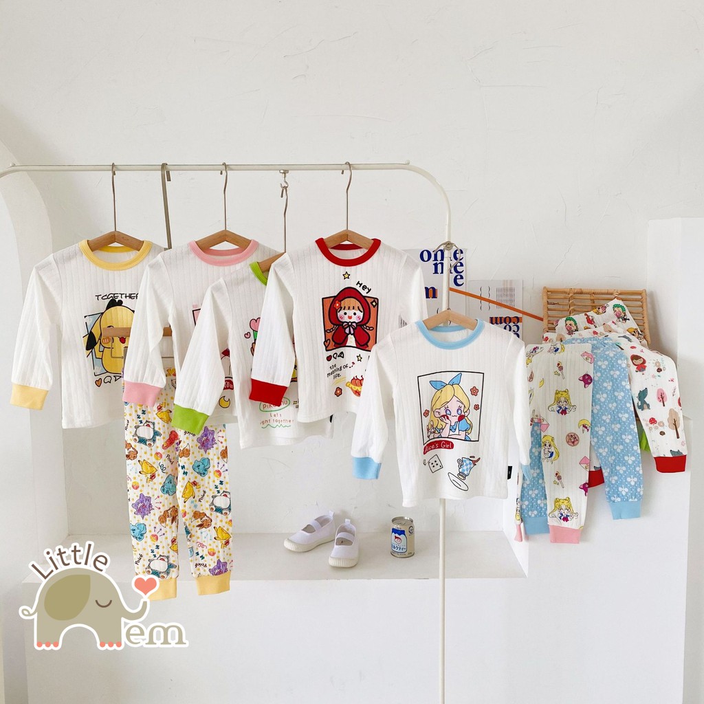 Bộ đồ bé trai/ bé gái Cotton xuất Nhật dài tay _ Alice