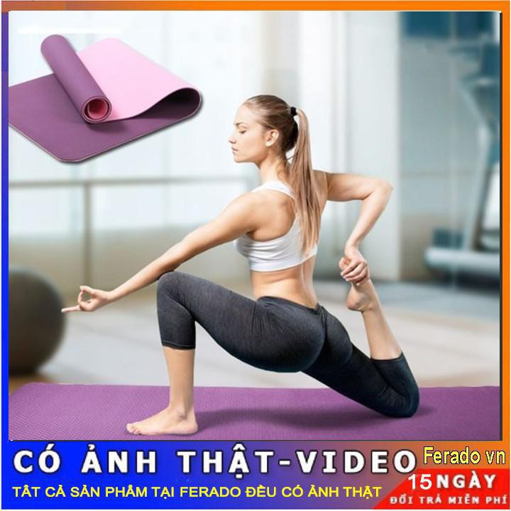 Thảm tập GYM tpe, Tập YOGA 6mm .Thảm yoga tập thể dục tại nhà.chống trơn trượt - hàng công ty có bảo hành