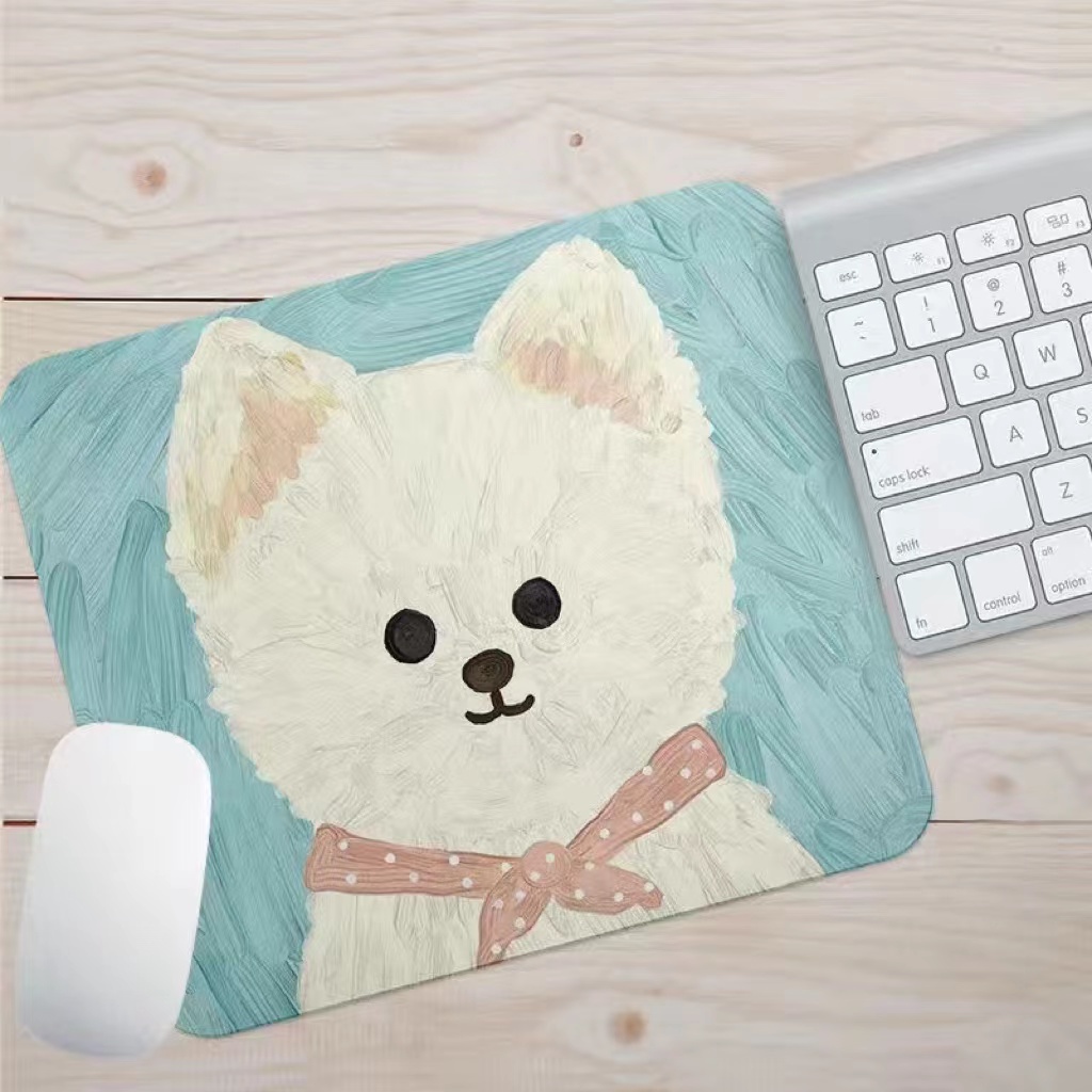 Miếng Lót Chuột Hình Chữ Nhật In Hình Cún Dễ Thương