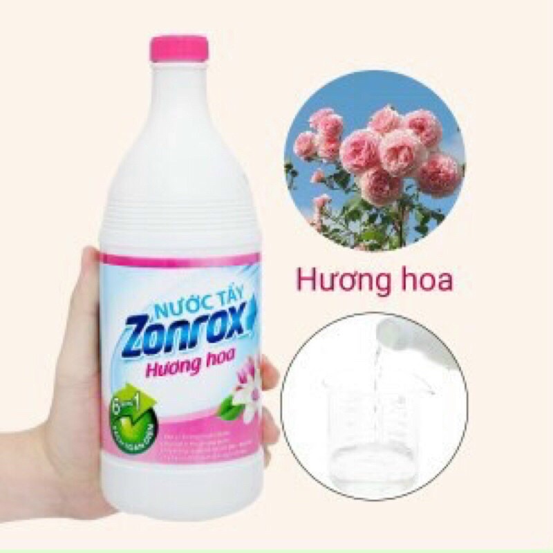 Nước Tẩy Quần Áo Zonrox Hương Chanh / Hoá Cỏ Chai 1000ML
