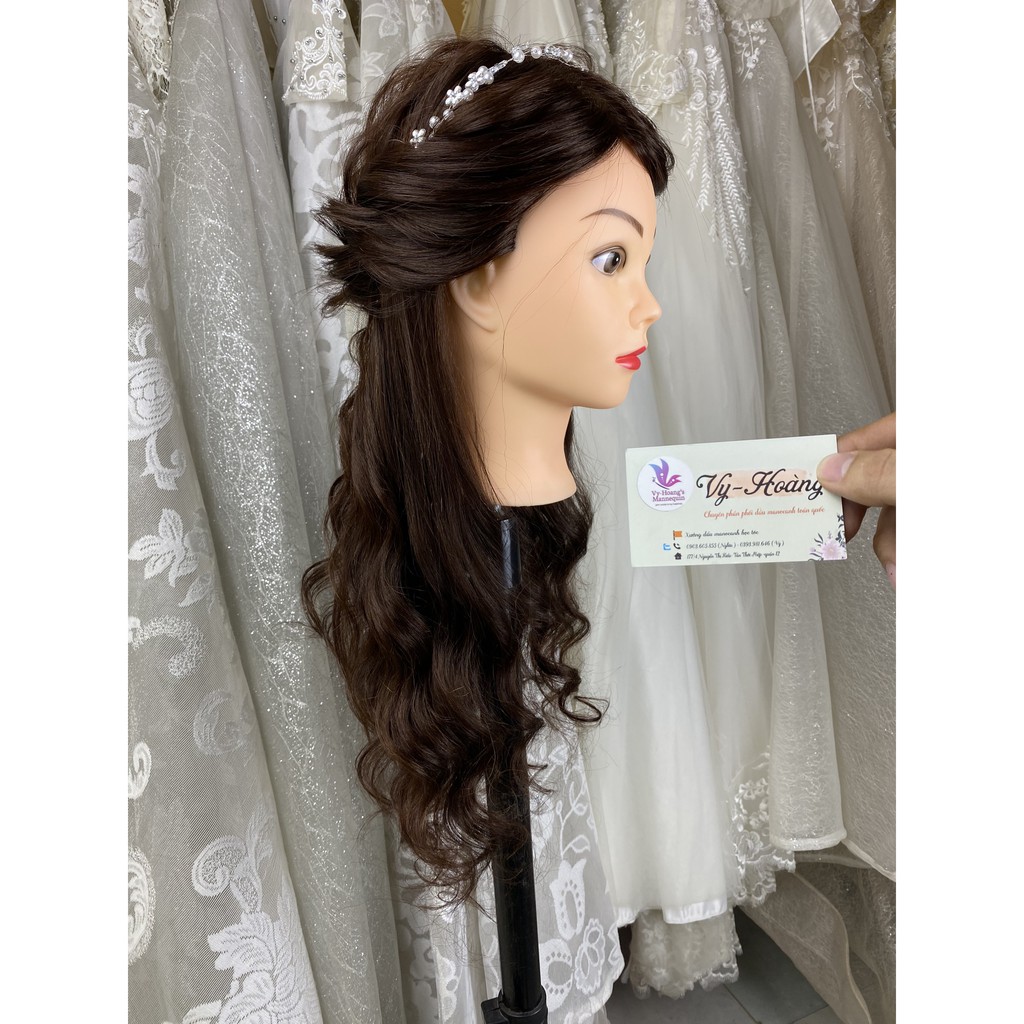 Đầu manocanh 75% tóc thật