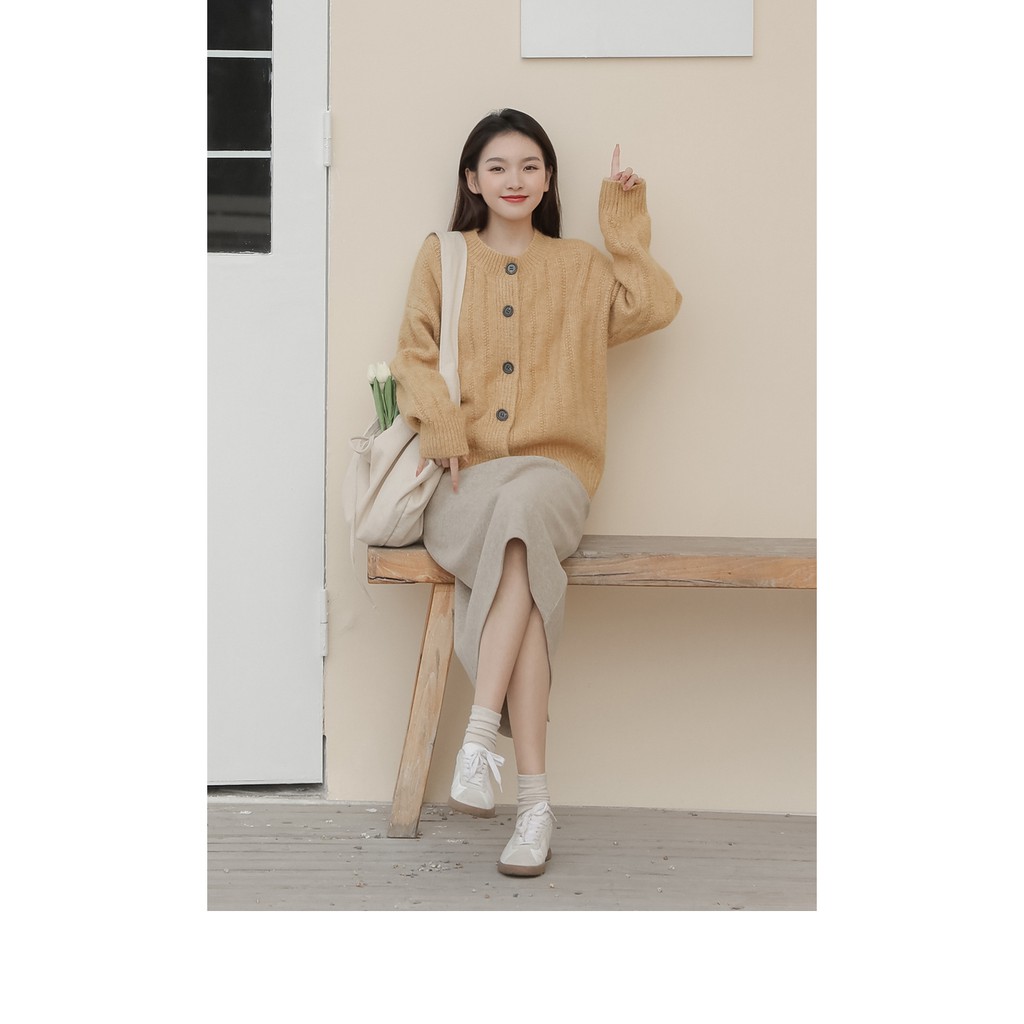 Hàng Sẵn_Áo khoác len cardigan phong cách Hàn