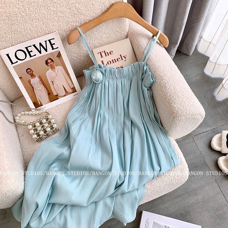 Đầm midi Sát Nách Thiết Kế Trễ Vai Quyến Rũ Thời Trang Mùa Hè Cho Nữ