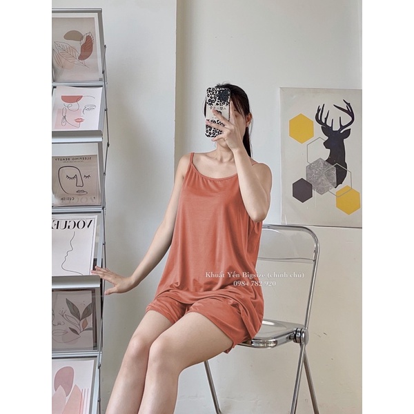 Set bộ 2 dây nữ mặc nhà đi ngủ siêu mát có BIGSIZE❤Khuất Yến❤ chất cotton lạnh mềm mịn form rộng bầu bí thoải mái