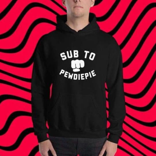Mr Beast Sub To Pewdie Áo Hoodie vải nỉ trơn cho nam và nữ chất đẹp shop uy tín