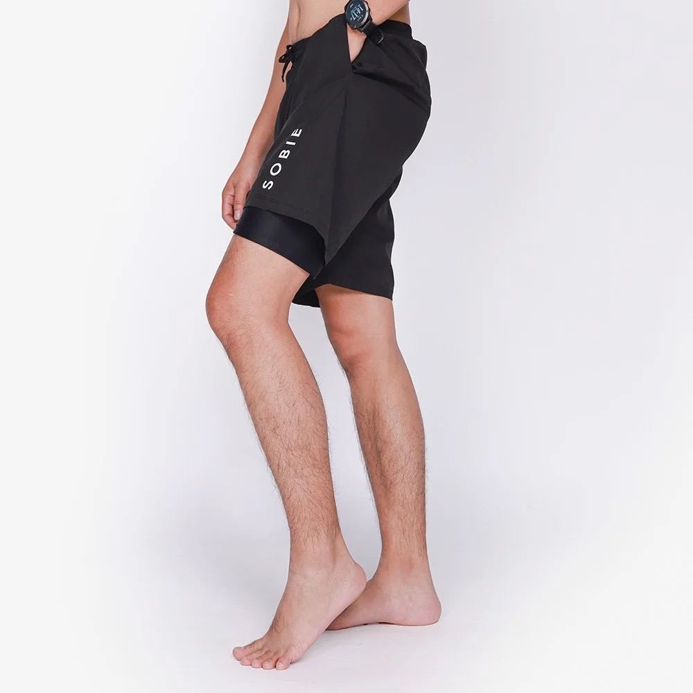 [Mã FASHIONMALLT4 giảm 15% đơn 150k] Quần Đi Biển Nam 2 lớp Sobie Black | BigBuy360 - bigbuy360.vn
