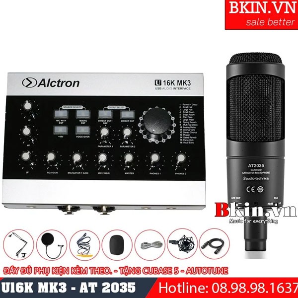 Bộ thu âm Alctron U16k MK3 Micro Audio technica AT2035