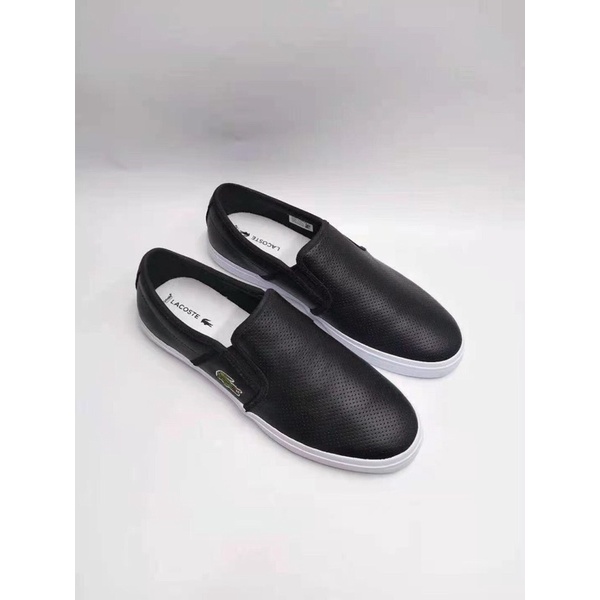 Giày lười da nam cá sấu đục lỗ lacoste