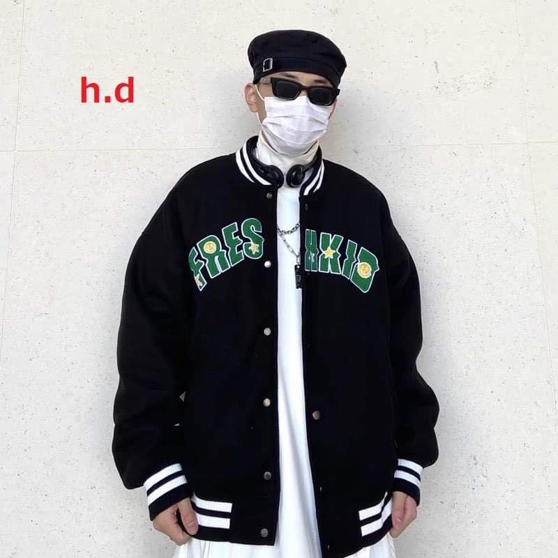 Áo gió bomber FRESH chữ xanh HĐ12