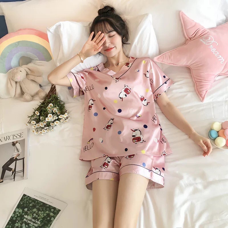 3️⃣ 🍀 [QUÀ TẶNG] [Bigsize 3XL-5XL] [RẺ VÔ ĐỊCH] [SIÊU SALE] [Hình Thật] Bộ mặc nhà/đồ ngủ/pyjama lụa đùi | BigBuy360 - bigbuy360.vn