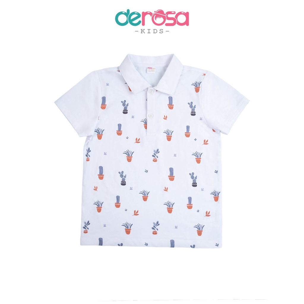 Áo thun cho bé DEROSA KIDS áo polo cổ trụ bé trai từ 0 - 3 tháng