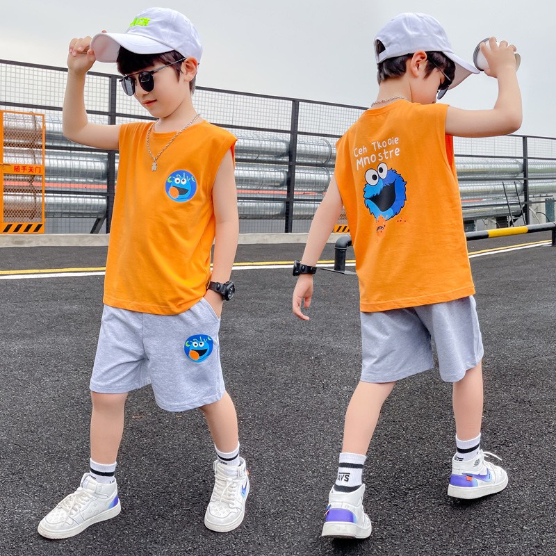 Bộ Ba Lỗ Sát Nách Bé Trai MNOSTRE, Quần áo cho bé từ 6-27kg - Moobaby shop