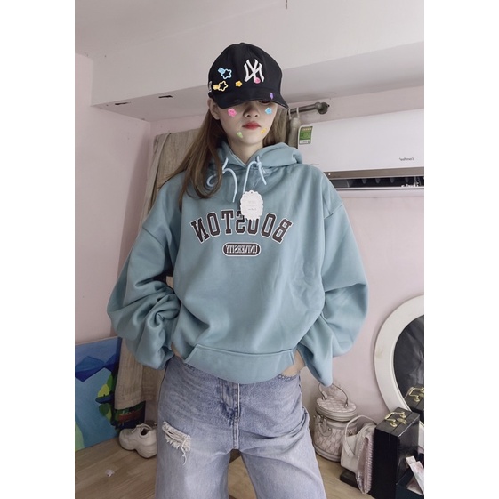 Áo khoác nỉ hoodie chui có nón lót lông dày dặn