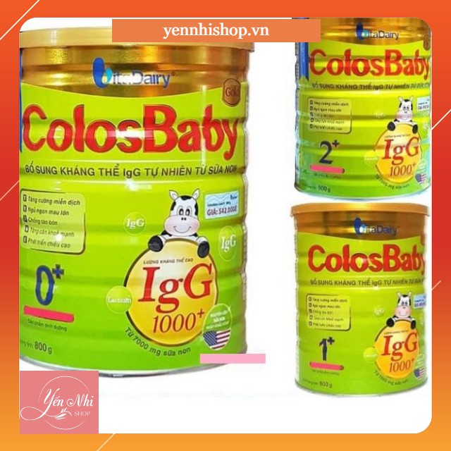 [NHẬP MÃ MUỖNG ĐỔI QUÀ] Sữa ColosBaby Gold 1000IgG 800g Đủ số 0+, 1+, 2+ date 2023