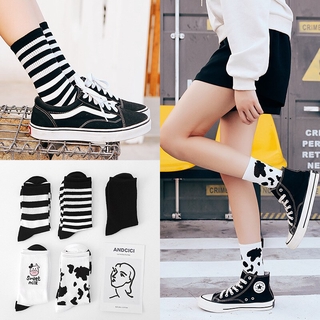 Female Fashion Print Plaid Socks