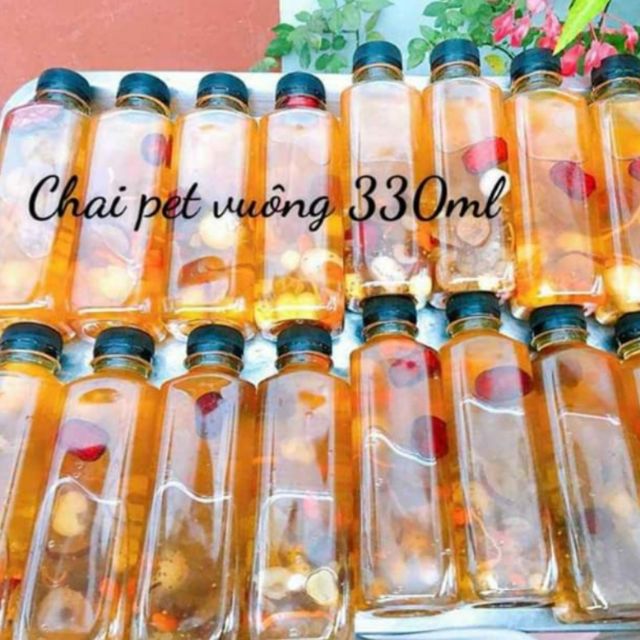 Chai nhựa vuông 330ml.