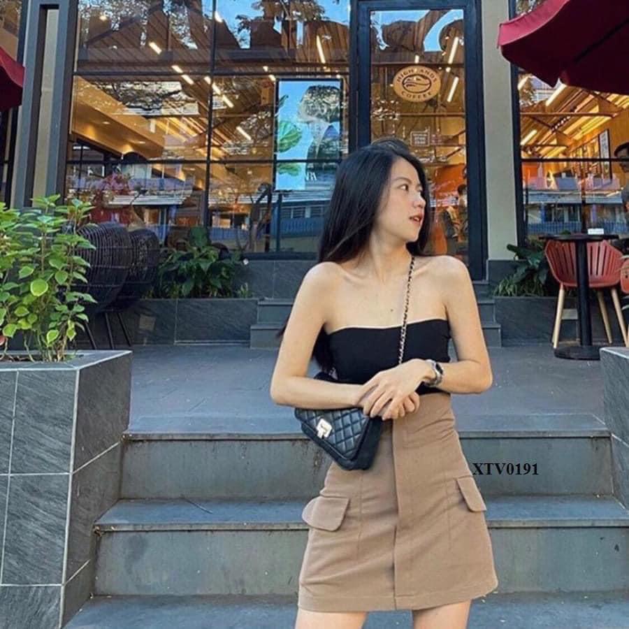 Chân Váy Chữ A Nữ Lưng Cạp Cao Túi Sườn Khoe Eo Phong Cách Hàn Quốc Mix Đồ Đi Làm, Đi Học, Đi Chơi Cực Xinh Hot | BigBuy360 - bigbuy360.vn