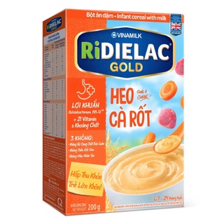 Bột ăn dặm Ridielac Gold heo cà rốt HG 200g
