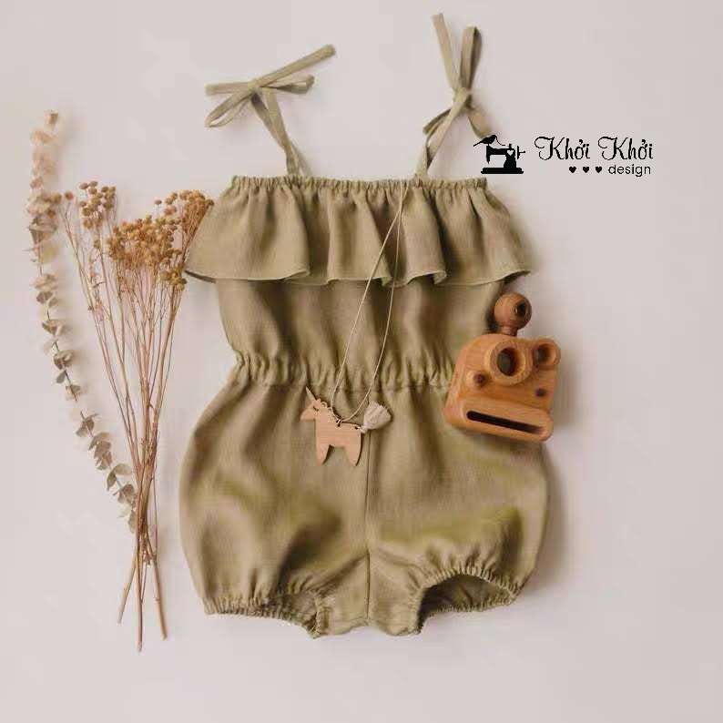 [HÀNG MAY THEO ĐƠN] BABY LINEN em bé bằng vải linen mềm mịn thoáng mát kiểu dáng Châu Âu thoải mái địu eo mùa hè