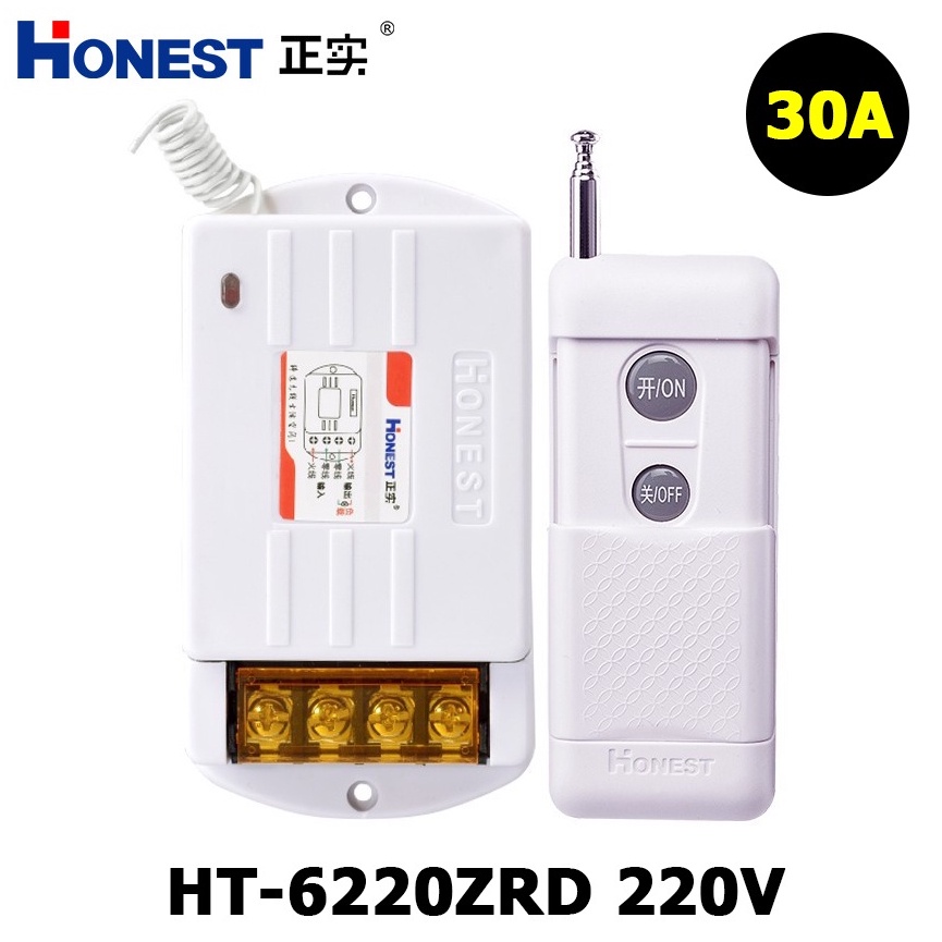 Công Tắc Điều Khiển Từ Xa Honest (Mẫu Mới) HT-6220 ZRD 30A/220V Điều Khiển Khoảng Cách 1000m